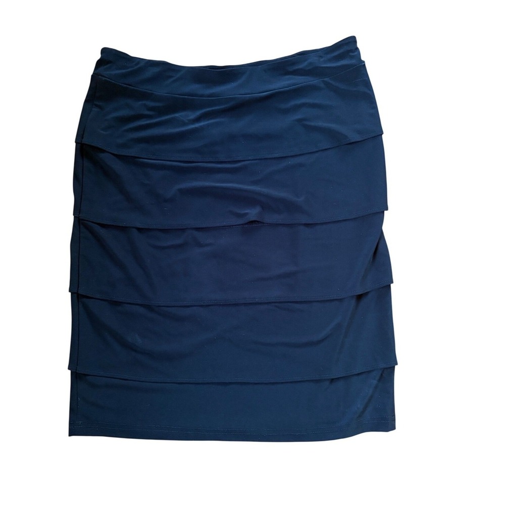 Joseph Ribkoff Black Tiered Petal Pencil Skirt Size 10 No Iron‎ Pull On - Picture 5 of 5